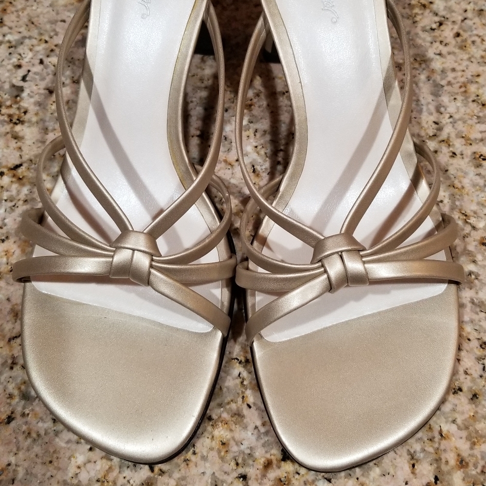 Brand New Strappy Gold Sandsls